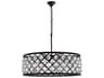 Madison 8-Light Matte Black Clear Crystal Drum Pendant