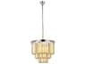 Sydney 9-Light Polished Nickel Gold Crystal Tiered Chandelier