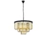 Sydney 9-Light Matte Black Gold Crystal Tiered Chandelier