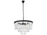Sydney 9-Light Matte Black Clear Crystal Tiered Chandelier
