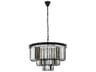 Sydney 9-Light Matte Black Silver Crystal Tiered Chandelier