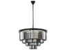 Sydney 17-Light Matte Black Silver Crystal Tiered Chandelier