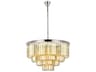 Sydney 17-Light Polished Nickel Gold Crystal Tiered Chandelier
