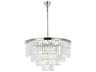 Sydney 17-Light Polished Nickel Clear Crystal Tiered Chandelier