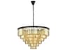 Sydney 33-Light Matte Black Gold Crystal Tiered Chandelier