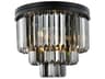 Sydney 9-Light Matte Black Silver Crystal Tiered Flush Mount