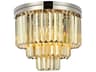 Sydney 9-Light Polished Nickel Gold Crystal Tiered Flush Mount