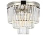 Sydney 9-Light Polished Nickel Clear Crystal Tiered Flush Mount
