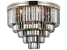 Sydney 17-Light Polished Nickel Silver Crystal Tiered Flush Mount