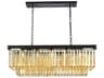 Sydney 12-Light Matte Black Gold Crystal Tiered Island Pendant