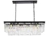 Sydney 12-Light Matte Black Clear Crystal Tiered Island Pendant