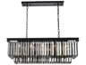 Sydney 12-Light Matte Black Silver Crystal Tiered Island Pendant