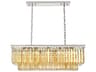 Sydney 12-Light Polished Nickel Gold Crystal Tiered Island Pendant