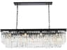Sydney 12-Light Matte Black Clear Crystal Tiered Island Pendant