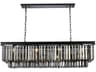 Sydney 12-Light Matte Black Silver Crystal Tiered Island Pendant