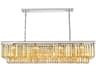 Sydney 12-Light Polished Nickel Gold Crystal Tiered Island Pendant