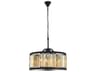 Chelsea 8-Light Matte Black Gold Crystal Drum Pendant