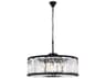 Chelsea 10-Light Matte Black Clear Crystal Drum Pendant