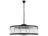Chelsea 10-Light Matte Black Clear Crystal Drum Pendant