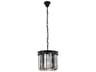 Sydney 3-Light Matte Black Silver Crystal Drum Mini Pendant