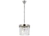 Sydney 3-Light Polished Nickel Clear Crystal Drum Mini Pendant