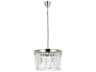 Sydney 3-Light Polished Nickel Clear Crystal Drum Pendant