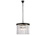 Sydney 6-Light Matte Black Clear Crystal Drum Pendant