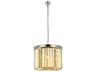 Sydney 6-Light Polished Nickel Gold Crystal Drum Pendant