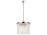Sydney 6-Light Polished Nickel Clear Crystal Drum Pendant