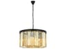 Sydney 8-Light Matte Black Gold Crystal Drum Pendant