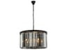 Sydney 8-Light Matte Black Silver Crystal Drum Pendant