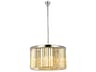 Sydney 8-Light Polished Nickel Gold Crystal Drum Pendant