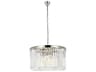 Sydney 8-Light Polished Nickel Clear Crystal Drum Pendant