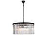 Sydney 8-Light Matte Black Clear Crystal Drum Pendant