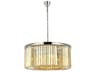 Sydney 8-Light Polished Nickel Gold Crystal Drum Pendant