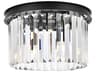 Sydney 3-Light Matte Black Clear Crystal Drum Flush Mount