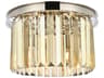 Sydney 3-Light Polished Nickel Gold Crystal Drum Flush Mount