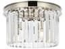 Sydney 3-Light Polished Nickel Clear Crystal Drum Flush Mount