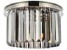 Sydney 3-Light Polished Nickel Silver Crystal Drum Flush Mount