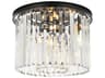 Sydney 6-Light Matte Black Clear Crystal Drum Flush Mount