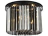 Sydney 6-Light Matte Black Silver Crystal Drum Flush Mount