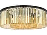 Sydney 10-Light Matte Black Gold Crystal Drum Flush Mount