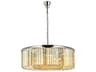 Sydney 10-Light Polished Nickel Gold Crystal Drum Pendant