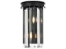 Sydney 2-Light Matte Black Silver Crystal Wall Sconce