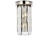 Sydney 2-Light Polished Nickel Clear Crystal Wall Sconce