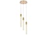 Weston 3-Light Satin Gold Crystal LED Cylinder Pendant