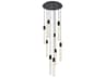 Weston 9-Light Black Crystal LED Cylinder Pendant