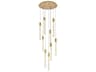 Weston 9-Light Satin Gold Crystal LED Cylinder Pendant