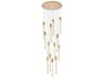 Weston 13-Light Satin Gold Crystal LED Cylinder Pendant