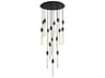 Weston 16-Light6-Light Black Crystal LED Cylinder Pendant